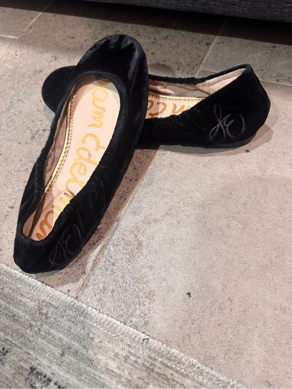 Sam Edelman Black Velvet Felicia Bow Ballet Flats size 7